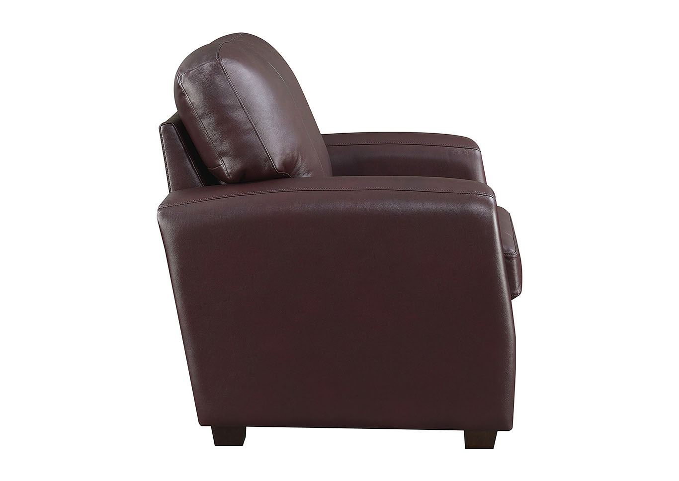 Stephanie Burgundy Leather Match Stationary Chair,Taba Home Furnishings